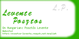 levente posztos business card