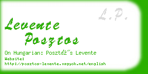 levente posztos business card